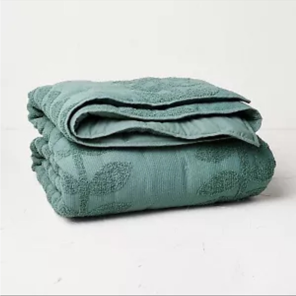 Opalhouse Full/Queen Vintage Chenille Sunset & Vine Quilt Light Teal NWT - Picture 2 of 3